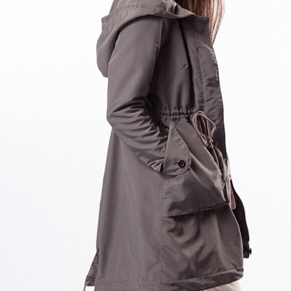 Prairie Underground Lost Highway Rain Jacket Raincoat Gray XS Cloak Hoodie Lined - Picture 2 of 15